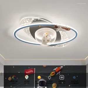 Ljuskronor dimning astronaut moderna ledande ljuskronor för levande matsal barnrum baby sovrum hänge lägenheter inomhus belysningslampor