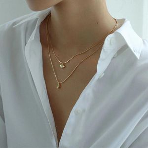 Anhänger Halsketten Trendy Minimal Temperament Kupfer Überzogene 18 Karat Gold Wassertropfen Augen Für frauen Mädchen Geschenk Schmuck Großhandel