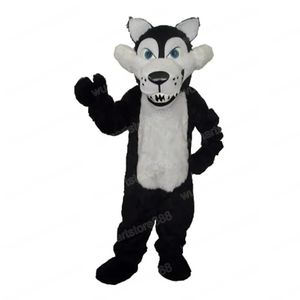 Newest Black Wolf Mascot Costume Carnival Unisex Outfit Christmas Birthday Party Outdoor Festival Dress Up Promotional Props For Women Men