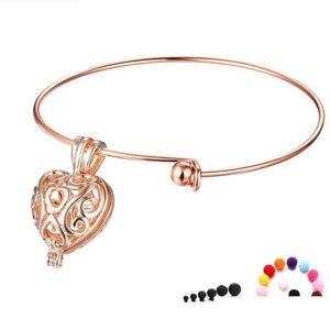 Charm armband eterisk olja diffusor armband aromaterapi locket hjärta charm armband mode smycken droppleverans smycken armband dh8cr