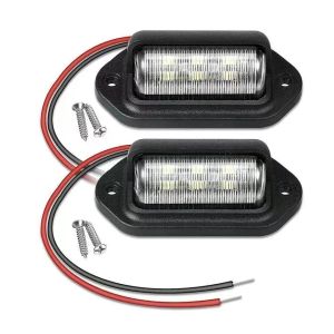 오토바이 SUV 트럭 트레일러 밴 태그 스텝 램프 흰색 전구 자동차 제품 번호판 라이트에 대한 6 LED 자동차 라이센스 번호 플레이트 라이트