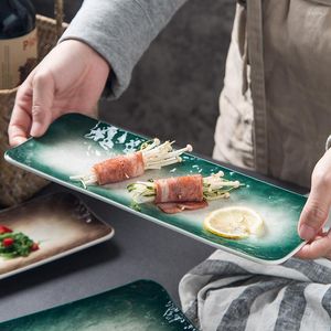 Płytki proste japoński kamienny sushi talerz domowy kreatywny ceramiczny prostokątny zapas serce El osobowość zastawa stołowa