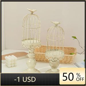 Candle Holders American Vintage Bird Cage Holder Wedding Table Decoration Props Creative Metal Iron