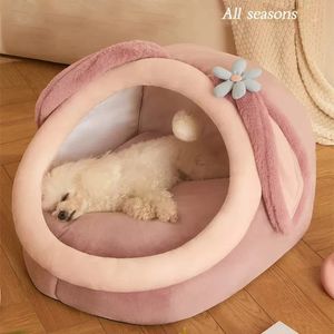 kennels pens Dog House Kennel Soft Cat Bed Tent Indoor Enclosed Warm Plush Sleeping Nest Basket with Removable Cushion Travel Pet Accessory 231124