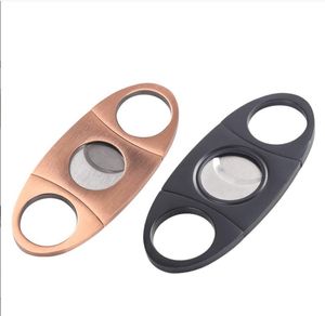 Tubos de fumo de aço inoxidável de bronze escovado Metal Scissors Cabeça redonda Cabeça de charuto de lâmina dupla afiada Clipper