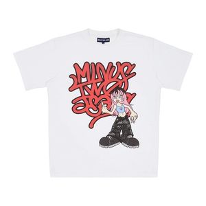Męskie tshirty Y2K T Shirt Hip Hop Cartoon minus dwa nadruk duże wierzchołki mężczyźni kobiety 2023 harajuku anime workowate krótkie tope streetwear 230422