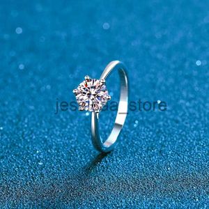 Band Rings GRA 0.3/0.5/1/2CT Moissanite Claw Shaped Rfor Women Engagement Promise WeddBand Silver 925 with Platinum PlatJewelry J231124