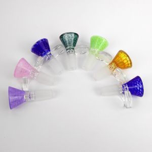 Glas Bongschalen Glasrutschen für Bongs Stücke rutsche 14mm männliche Gelenk Bunte Kräuterschale rauchen hausgemachte Glasschalen für Bongs Kopfbedeckte Rauchzubehör