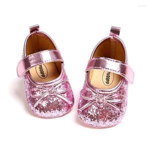 Första vandrare baby flicka skor spädbarn flickor prinsessan prewalker bowknot mjuk sula småbarn barn