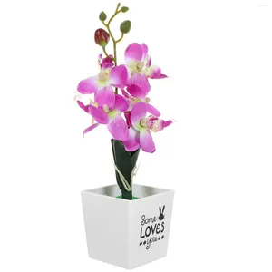 Dekorativa blommor Artificial Moth Orchid Bonsai Decoration Desktop Faux Potted Flower Simulated