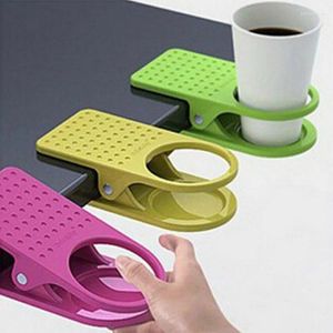 Kitchen Storage Fashion Cup Coffee Drink Holder Clip Plastic Computer Desk Water Hanger Tray Home Office Table