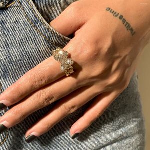 Wedding Rings Trendy Gold Color Butterfly For Women Men Lover Couple Friendship Engagement Crystal Ring 2023 Charm Jewelry