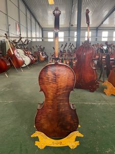 Factory Made 4/4 Cello Full Size Spruce Maple Ebony Cello Exquisite Tiger Pattern Maple Wood Parts Free Handmade