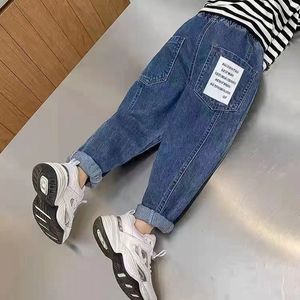 Jeans Kinder Hosen Herbst Baby Jungen Jeans Teenager Hosen Gummizug in der Taille Jeans Kindergeburtstagsfeier Hosen Kinderkleidung 2-12 Jahre alt 230424