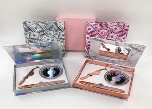 Luxury Mirror Eyelash Set Cases with Mink Lashes pincett Selfadhesive Eyeliner Pet Presentlåda Privat logotypetikett1514204