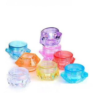 Storage Boxes Bins Travel Cosmetic Empty Jars Plastic Diamond Shape Refillable Face Cream Subpackage Box Colorf Sample Sack Case 3 Dhzai