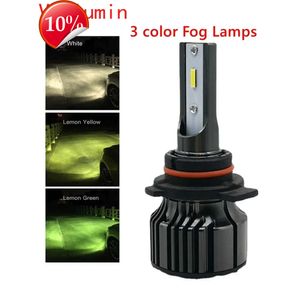 New Car LED Fog Lemon Green Lamp 1860 CSP Chip 14000Lm 40W Yellow White Green H1 H3 H7 H8 H9 H11 H16 H27 881 880 9005 HB3 9006 HB4