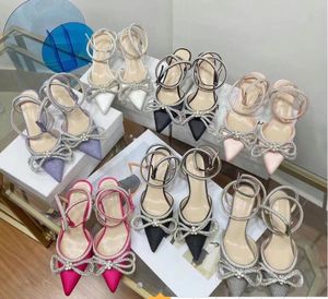 Lüks Tasarımcı Yaz Moda Yay Sandal Terlik Üst kaliteli Yumuşak Flash Matkap Papalı Siyah Topuklu Kadın Ayakkabı Sandalet Sandalet Ayakkabı Kadın Terici 6cm