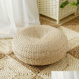 Almofada / Travesseiro Decorativo Travesseiro Estilo Japonês Tatami Decoração de Casa Tapete Duro Textura St Pouf Handmade Drop Delivery Home Garden Hom Dhqdx