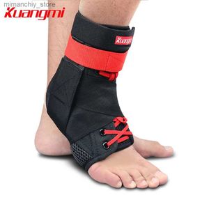 Ankle Support Kuangmi 1PC Ank Support Dropshipping Sports Ank Brace Sprained Guard Protector Foot Stabilizer Adjustab Bandage Basketball Q231124