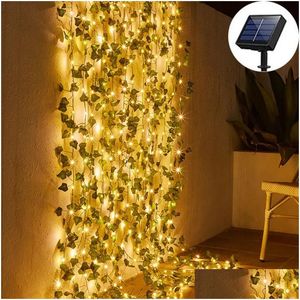 Garden Decorations Solar Lights Fairy Maple Leaf 1052M Waterproof Outdoor Garland Lamp For Decoration Party Supplies Drop Delivery Hom Otskk