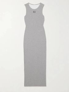 Women Anagram Maxi Tank Kleid Kleid in gerippte Mischtätigkeitsbaumwäschemittel -Trikots mit einem Stift 194