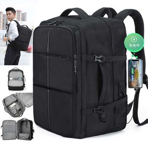 New Business Men's Bag Solid Color Versatile Backpack Outdoor Multifunctional Large Capacity Expandable Travel Luggage Backpack 231115