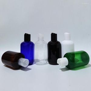 Bottiglie di stoccaggio 10 pezzi 200 ml Tappo superiore a disco vuoto Bianco Nero Bottiglia di lozione in PET Formato da viaggio per Shampoo Gel doccia Imballaggio cosmetico