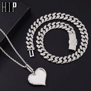 Anhänger Halsketten Hip Hop Bild Halskette Personalisierte CZ Herz Medaille Benutzerdefinierte Foto Erinnerung Anhänger Kubanische Kette Für Männer Frauen Schmuck 231124