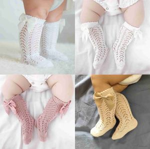 Kids Socks kids toddler girl socks Mid long summer hollow bow socks Thin socks frilly knee high girls socks cheap stuff with