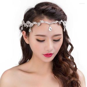 Hair Clips & Barrettes Simple Style Silver Crystal Headband White Natural Raw Stone Accessory With Branch Tiara Crown For Wedding Hairpin De