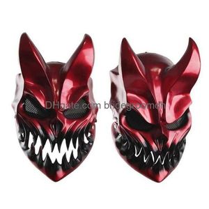 Parti Maskesi Parti Maskesi Cadılar Bayramı Kesim Darkndemolisher Shikolai Demon Maskeleri Acımasız Death My Deathmetal Kid Cosplay Prop Dhai9