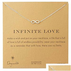 Pendant Necklaces Infinite Love Pendants Necklace With Card Gold Sier Colors Alloy Pendant 20 Inches Chain Fashion Jewelry Drop Delive Dhvc9