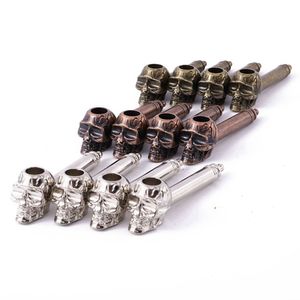 Latest Colorful Zinc Alloy Pipes Portable Skeleton Ghost Head Skull Style Filter Smoking Hand Tube Dry Herb Tobacco Bowl Easy Clean Handpipe DHL