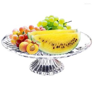 Plates High Quality Creative Crystal Fruit Plate Plastic With Base Platter Household Kitchen Dried Melon Seeds Candy Tray