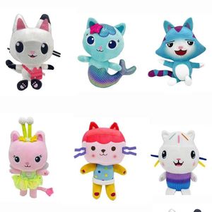 Doldurulmuş Peluş Hayvanlar 25cm Gabby Dollhouse Oyuncak Mercat Karikatür Denizkızı Kedi Peluş Dolls Çocuk Doğum Günü Hediyeleri Dalgalanan Teslimat Oyuncakları Dhm41