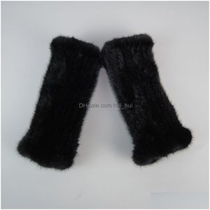 Fingerless Gloves Lady Winter Real Mink Fur Hand Sticke Women Warm Strong Elastic Mittens 230804 Drop Delivery Fashion Accessories Dhomj