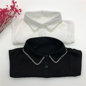 Papillon 2023 Colletti finti Camicetta Maglione Donna Bianco Nero Perline fatte a mano Camicia staccabile Colletto falso Collana per ragazze Nep Kraagie