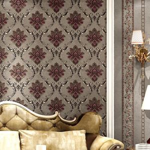 Wallpapers estilo europeu damasco papel de parede luxo flor projeto especial fundo de tv para salão de beleza