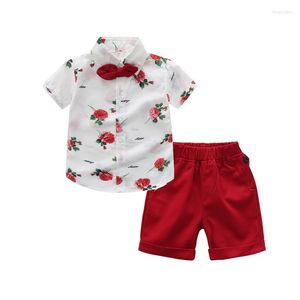 Set di abbigliamento per bambini vestiti estivi per bambini Shorts a manica corta 2 pezzi ragazzi stampati per bambini abiti da festa per bambini