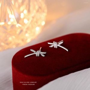 Stud Küpe Boho Simple 925 STERLING Gümüş Yay Kadınlar için 2023 Vintage Küpe Beyanı Takı