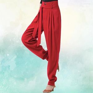 Stage Wear Latin Dance Jetba Pants 2023 Square Ballroom Practice Clothes Fashion Beam Feet Women High Waist Long Trousers