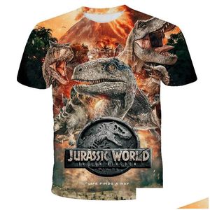T-Shirts Jurassic World Fallen Kingdom Cool Dinosaur Head 3D Print T Shirt Boys And Girls Hiphop Tee Tshirt Boy Color Clothes Drop K Dhedi