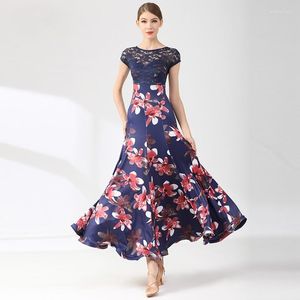 Bühnenkleidung Big Swing Lace Spling Gesellschaftstanzkleider für Frauen Wiener Walzerkleid Ballkleid Rumba Kostüme