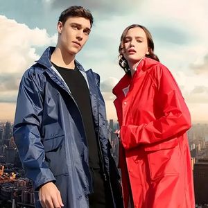 Waterproof Raincoat For Adults, Thickened Raincoat, Simple And Fashionable Rain Jacket With Reflective Strips For Night Safety