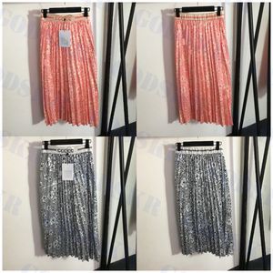 여성을위한 꽃 인쇄 주름 치마 레터 로고 드레스 High Waist Half Skirts 두 가지