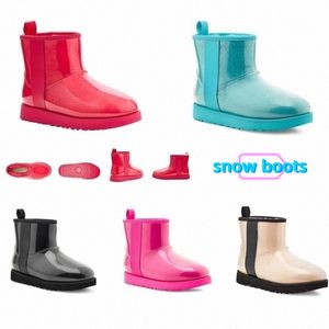 المصمم الحذاء الأسترالي الكلاسيكي الصافي أحذية صغيرة أستراليا UG Womens Winter Snow Fur Furry Satin Boot Boot Boot Crowles Snows Half Knee Shoes