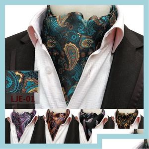 Cravatte da sposo Fascia da sposo Cravatte da sposo Fascia da uomo Cravatta formale da sposa Moda retrò Paisley Sciarpe di seta da uomo in stile britannico N Dh29Z