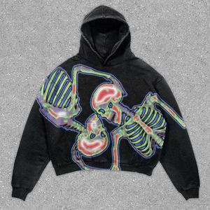 Erkekler Hellstar Hoodies Sweatshirts büyük boy uzun kollu kazak harajuku gotik kişilik desen y2k giyim sanat küçük okul baskı tasarımcısı hoodie 932