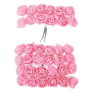 Decorative Flowers 144 Pcs Faux Rose Head Decor Craft Fake Wedding Artificial Heads Bulk For Crafts